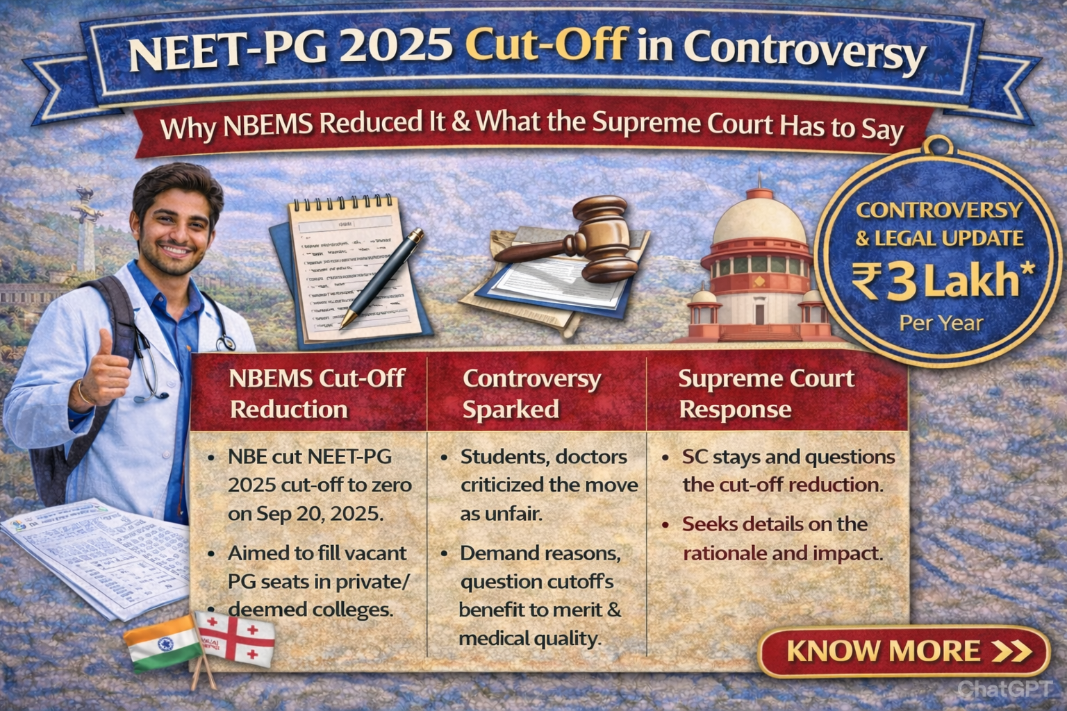 NEET-PG 2025 Cut-Off in Controversy: Why NBEMS Reduced It & What the Supreme Court Has to Say